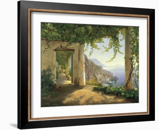 View to the Amalfi Coast-Carl Frederic Aagaard-Framed Art Print