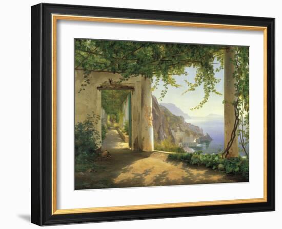 View to the Amalfi Coast-Carl Frederic Aagaard-Framed Art Print