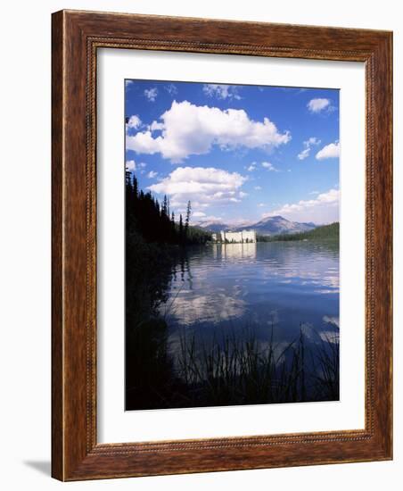 View to the Chateau Lake Louise Hotel from the Western Lakeshore Trail, Alberta, Canada-Ruth Tomlinson-Framed Photographic Print