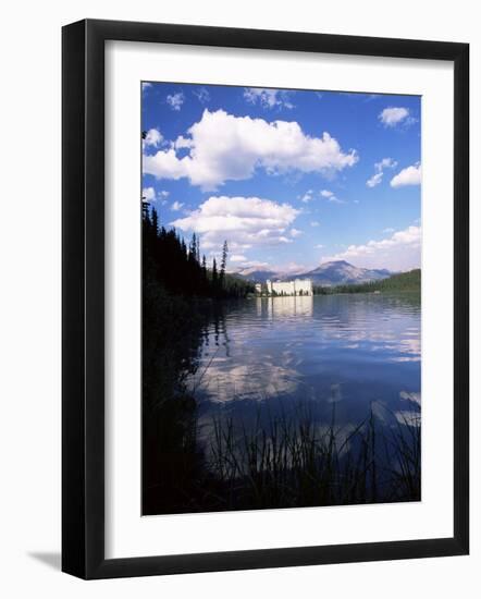 View to the Chateau Lake Louise Hotel from the Western Lakeshore Trail, Alberta, Canada-Ruth Tomlinson-Framed Photographic Print