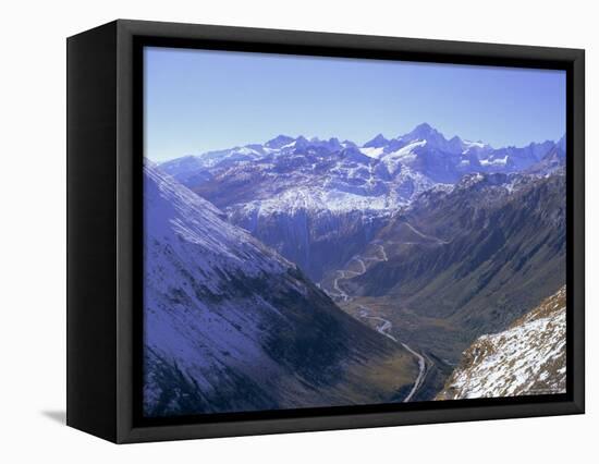 View to the Grimsel Pass from West of the Furka Pass, Valais (Wallis), Swiss Alps, Switzerland-Richard Ashworth-Framed Premier Image Canvas