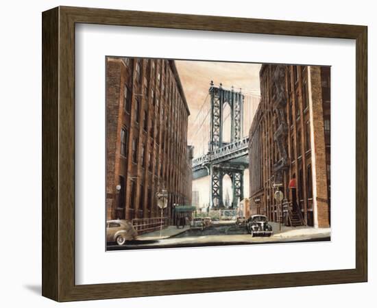 View to the Manhattan Bridge-Matthew Daniels-Framed Art Print