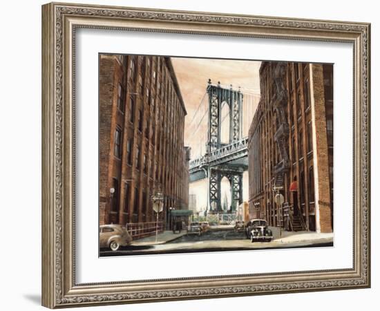 View to the Manhattan Bridge-Matthew Daniels-Framed Art Print