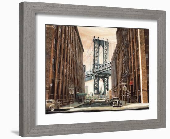 View to the Manhattan Bridge-Matthew Daniels-Framed Art Print
