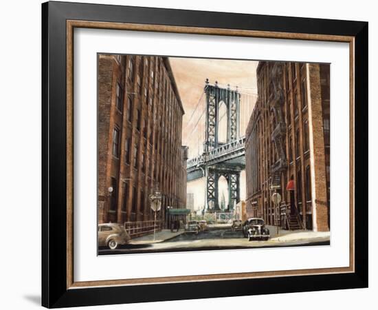 View to the Manhattan Bridge-Matthew Daniels-Framed Art Print