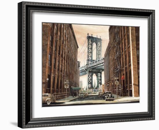 View to the Manhattan Bridge-Matthew Daniels-Framed Art Print