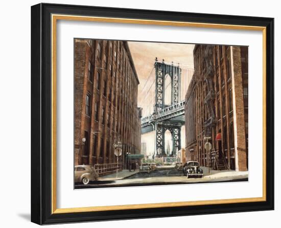 View to the Manhattan Bridge-Matthew Daniels-Framed Art Print