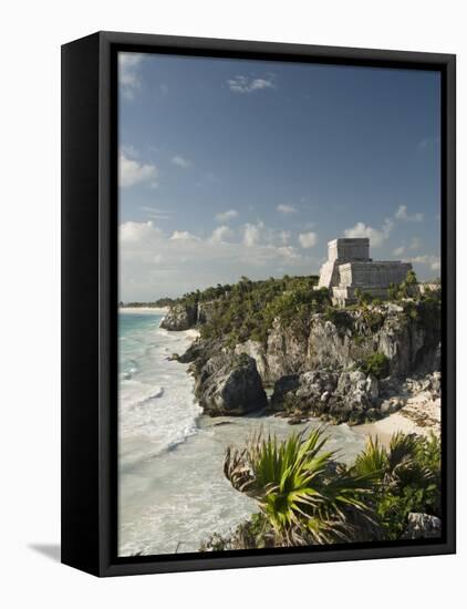 View to the North and El Castillo at the Mayan Ruins of Tulum, Quintana Roo-Richard Maschmeyer-Framed Premier Image Canvas