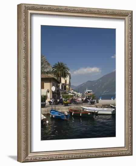 View to the North from the Old Harbour Side, Limone, Lake Garda, Italian Lakes, Lombardy, Italy-James Emmerson-Framed Photographic Print