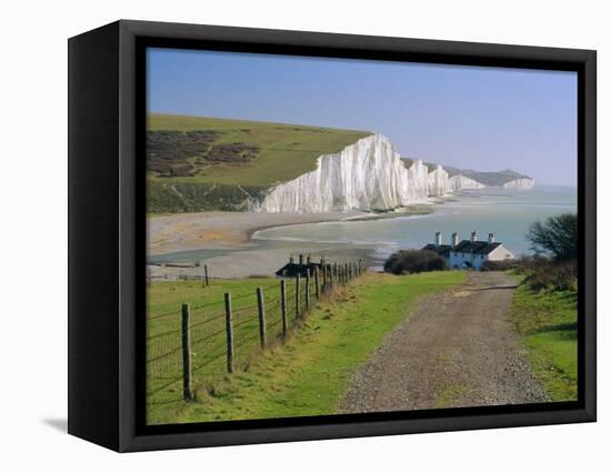 View to the Seven Sisters from Seaford Head, East Sussex, England, UK-Ruth Tomlinson-Framed Premier Image Canvas