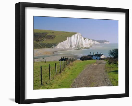 View to the Seven Sisters from Seaford Head, East Sussex, England, UK-Ruth Tomlinson-Framed Photographic Print