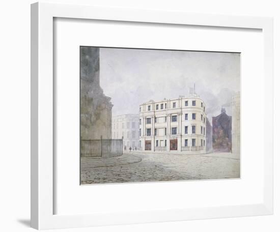 View to the South at the West End of King William Street, City of London, 1850-Frederick Napoleon Shepherd-Framed Giclee Print