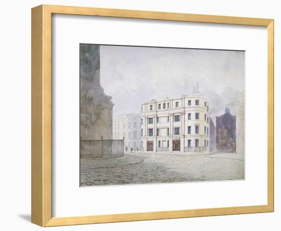 View to the South at the West End of King William Street, City of London, 1850-Frederick Napoleon Shepherd-Framed Giclee Print