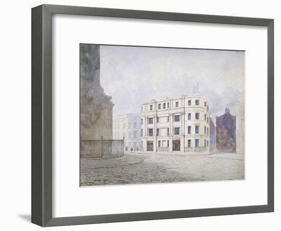 View to the South at the West End of King William Street, City of London, 1850-Frederick Napoleon Shepherd-Framed Giclee Print