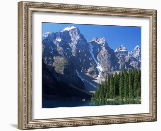 View to the Wenkchemna Peaks from the Shore of Moraine Lake, Banff National Park, Alberta, Canada-Ruth Tomlinson-Framed Photographic Print