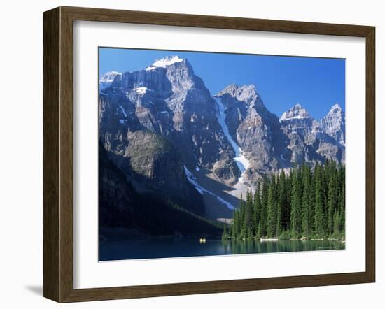 View to the Wenkchemna Peaks from the Shore of Moraine Lake, Banff National Park, Alberta, Canada-Ruth Tomlinson-Framed Photographic Print