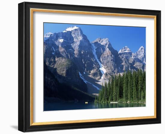 View to the Wenkchemna Peaks from the Shore of Moraine Lake, Banff National Park, Alberta, Canada-Ruth Tomlinson-Framed Photographic Print