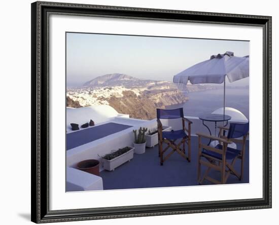 View Toward Caldera, Imerovigli, Santorini, Greece-Connie Ricca-Framed Photographic Print