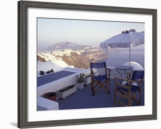 View Toward Caldera, Imerovigli, Santorini, Greece-Connie Ricca-Framed Photographic Print