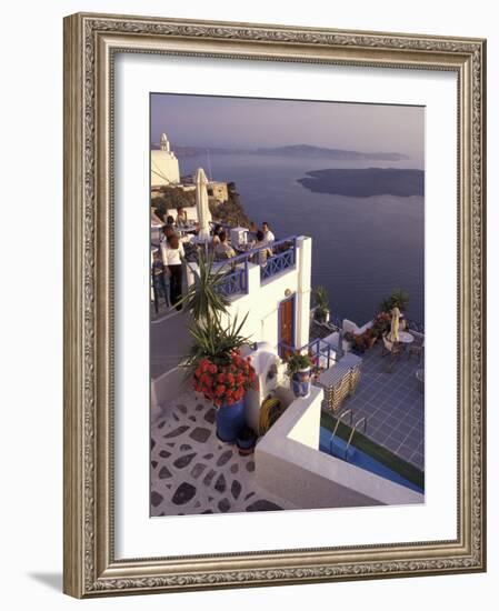 View Toward Caldera, Imerovigli, Santorini, Greece-Connie Ricca-Framed Photographic Print