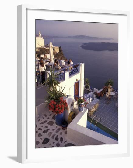 View Toward Caldera, Imerovigli, Santorini, Greece-Connie Ricca-Framed Photographic Print