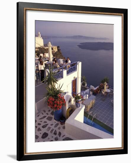 View Toward Caldera, Imerovigli, Santorini, Greece-Connie Ricca-Framed Photographic Print