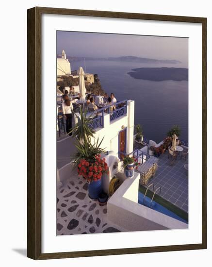 View Toward Caldera, Imerovigli, Santorini, Greece-Connie Ricca-Framed Photographic Print