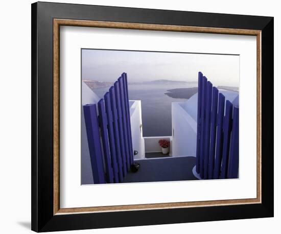 View Toward Caldera, Imerovigli, Santorini, Greece-Connie Ricca-Framed Photographic Print