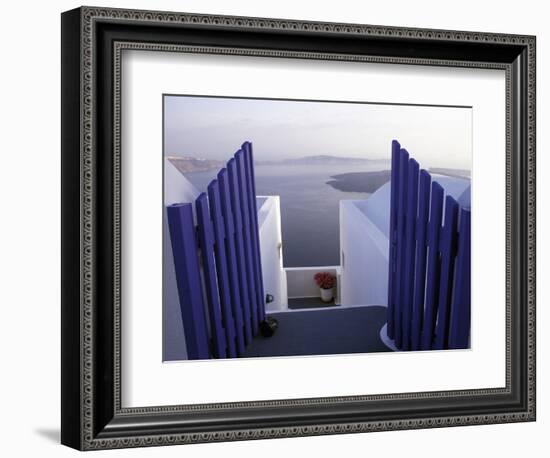 View Toward Caldera, Imerovigli, Santorini, Greece-Connie Ricca-Framed Photographic Print