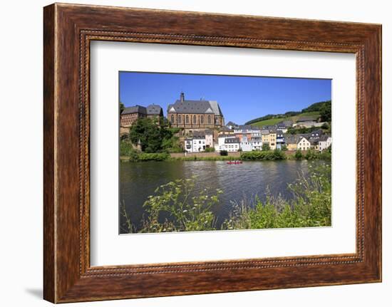 View towards Church of St. Lawrence in Saarburg on River Saar, Rhineland-Palatinate, Germany, Europ-Hans-Peter Merten-Framed Photographic Print