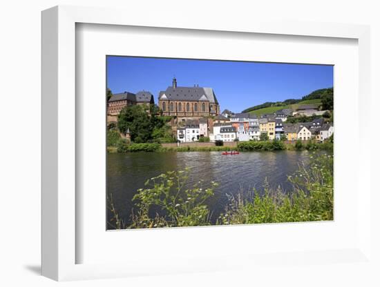 View towards Church of St. Lawrence in Saarburg on River Saar, Rhineland-Palatinate, Germany, Europ-Hans-Peter Merten-Framed Photographic Print