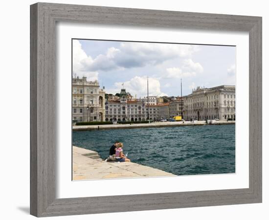 View Towards City from the Molo Audace, Trieste, Friuli-Venezia Giulia, Italy, Europe-Lawrence Graham-Framed Photographic Print