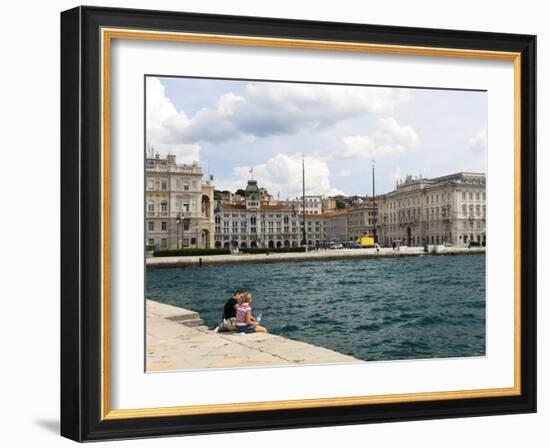 View Towards City from the Molo Audace, Trieste, Friuli-Venezia Giulia, Italy, Europe-Lawrence Graham-Framed Photographic Print