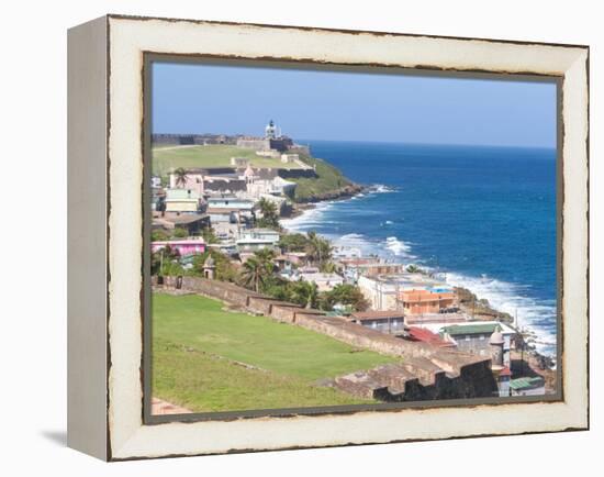 View towards El Morro from Fort San Cristobal in San Juan, Puerto Rico-Jerry & Marcy Monkman-Framed Premier Image Canvas