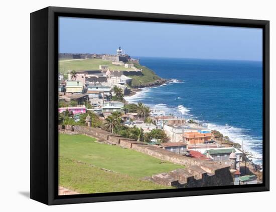 View towards El Morro from Fort San Cristobal in San Juan, Puerto Rico-Jerry & Marcy Monkman-Framed Premier Image Canvas