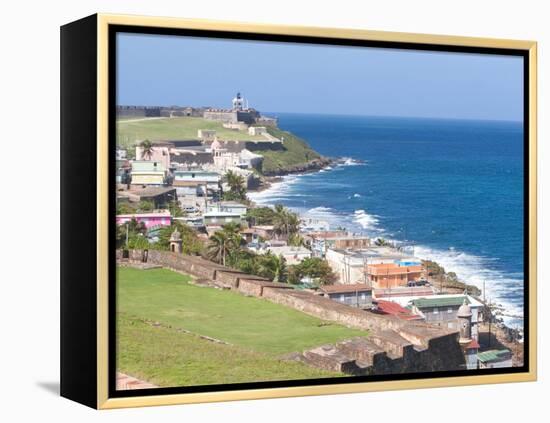 View towards El Morro from Fort San Cristobal in San Juan, Puerto Rico-Jerry & Marcy Monkman-Framed Premier Image Canvas