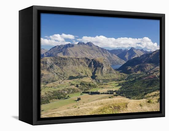 View towards Lake Wakatipu from the Coronet Peak road, Queenstown, Queenstown-Lakes district, Otago-Ruth Tomlinson-Framed Premier Image Canvas
