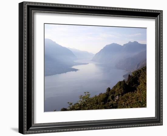 View Towards Lecco at Sunrise, Civenna, Bellagio, Lake Como, Lombardy, Italian Lakes, Italy, Europe-Frank Fell-Framed Photographic Print