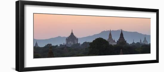View Towards Old Bagan, with Ananda Temple Pagoda and Thatbyinnyu Temple at Sunset, Bagan (Pagan)-Stephen Studd-Framed Photographic Print