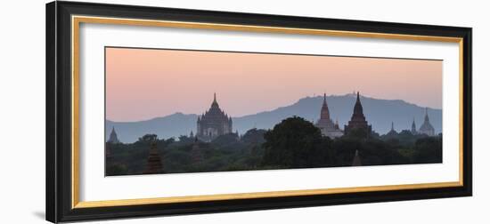 View Towards Old Bagan, with Ananda Temple Pagoda and Thatbyinnyu Temple at Sunset, Bagan (Pagan)-Stephen Studd-Framed Photographic Print