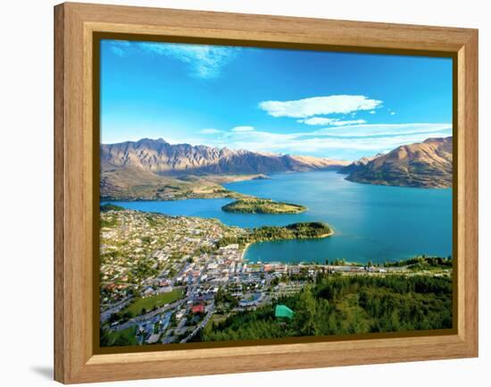 View Towards Queenstown, South Island, New Zealand-Miva Stock-Framed Premier Image Canvas