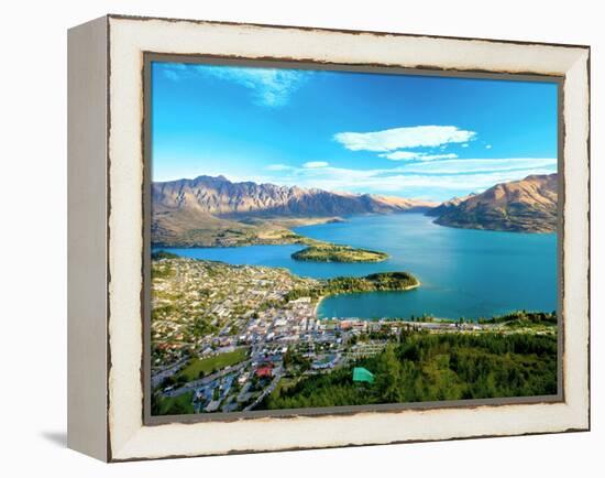 View Towards Queenstown, South Island, New Zealand-Miva Stock-Framed Premier Image Canvas