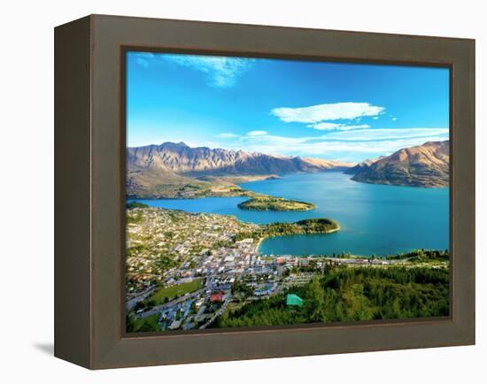 View Towards Queenstown, South Island, New Zealand-Miva Stock-Framed Premier Image Canvas