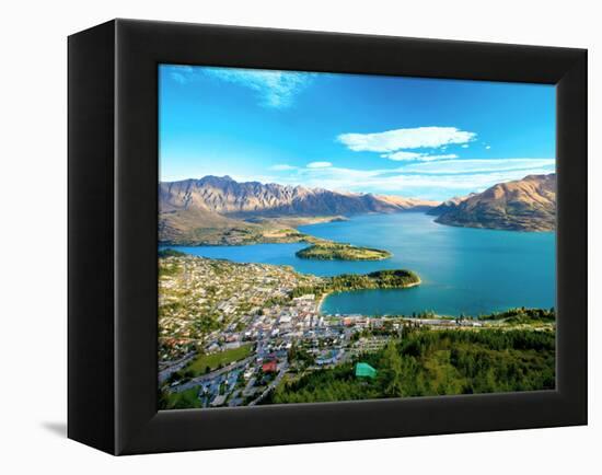 View Towards Queenstown, South Island, New Zealand-Miva Stock-Framed Premier Image Canvas