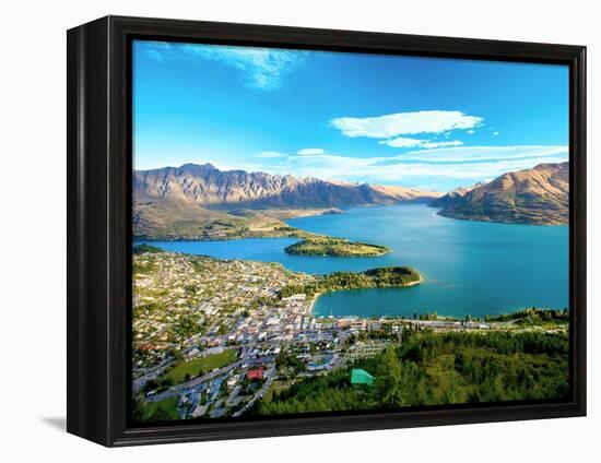 View Towards Queenstown, South Island, New Zealand-Miva Stock-Framed Premier Image Canvas