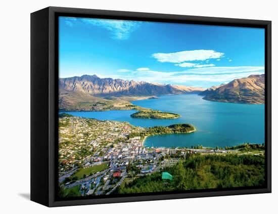 View Towards Queenstown, South Island, New Zealand-Miva Stock-Framed Premier Image Canvas