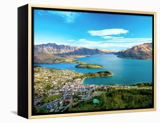 View Towards Queenstown, South Island, New Zealand-Miva Stock-Framed Premier Image Canvas