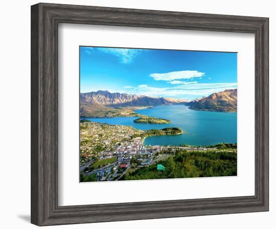 View Towards Queenstown, South Island, New Zealand-Miva Stock-Framed Photographic Print