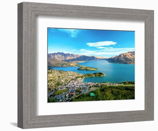 View Towards Queenstown, South Island, New Zealand-Miva Stock-Framed Photographic Print
