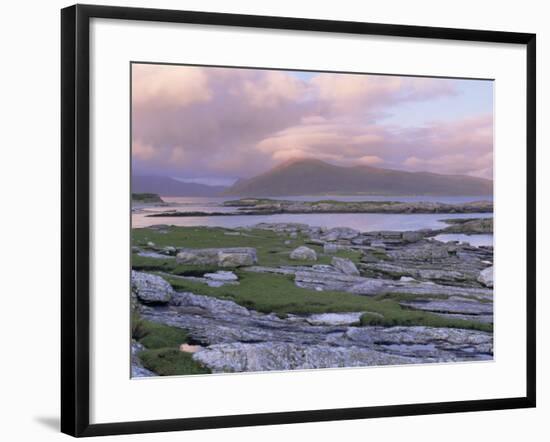 View Towards the Isle of Lewis and Old Schoolhouse, Taransay, Outer Hebrides, Scotland-Lee Frost-Framed Photographic Print